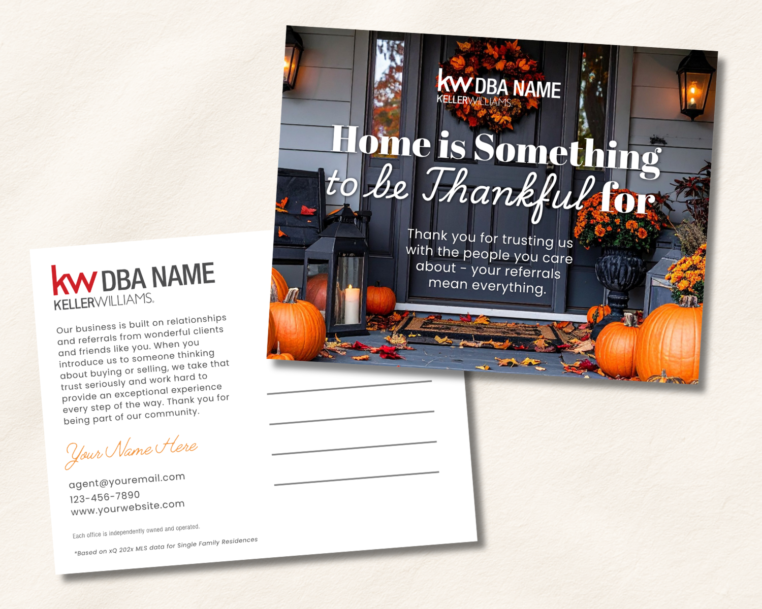 Thankful Jumbo Postcard 9"x5.5"