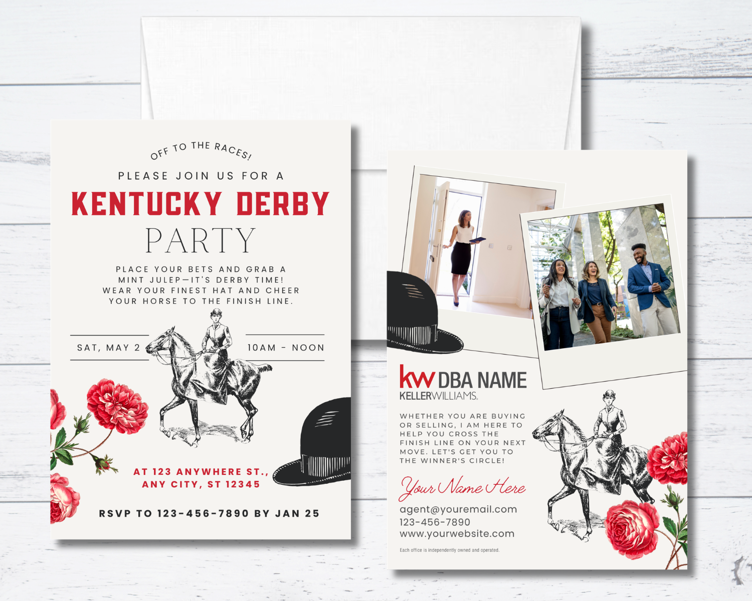 Kentucky Derby Party Event Invitation 5"x7"