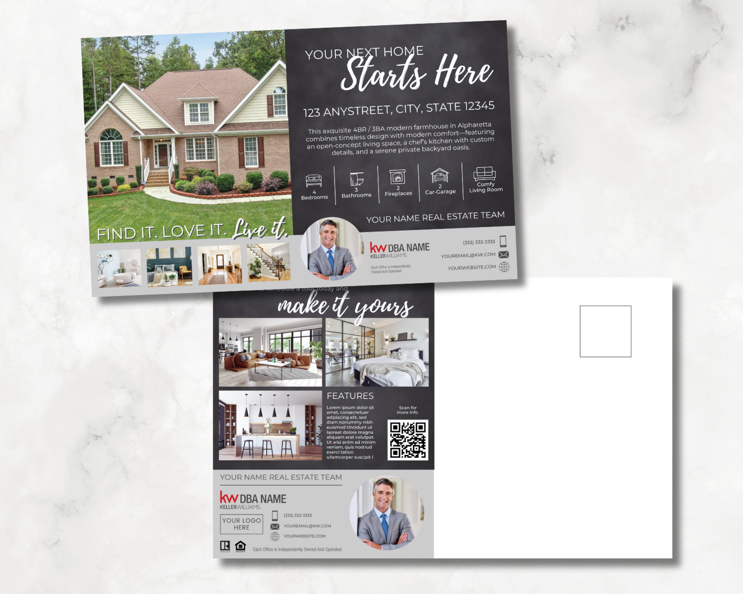 Just Listed Jumbo Postcard 9" x 5.5"