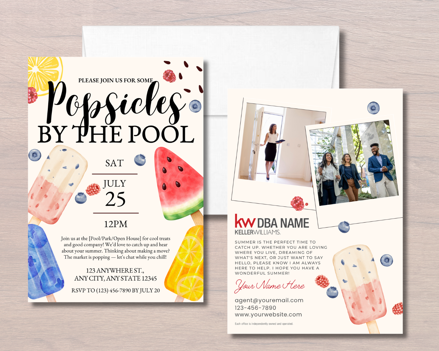 Popsicles By The Pool Event Invitation 5"x7"