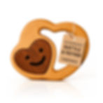 Wooden heart rattle and teether, handmade