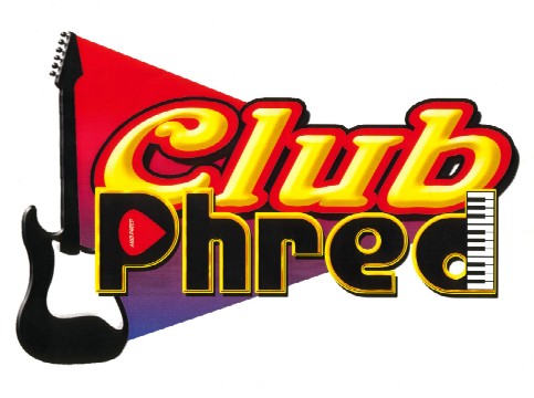 Club Phred logo with guitar and keyboard elements