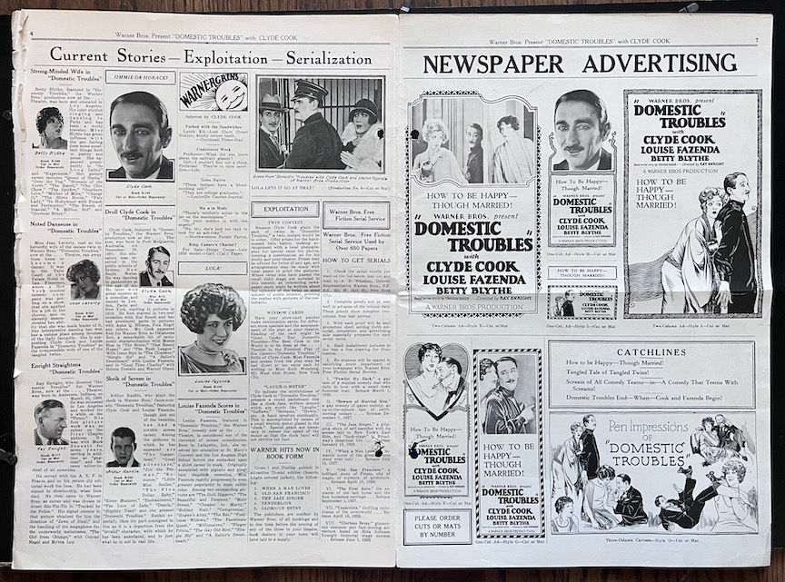 Miniatura: DOMESTIC TROUBLES (1928) US Pressbook 01