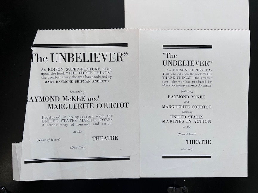 Miniatura: THE UNBELIEVER (1918) US Pressbook With Open Letter Pamphlet By George Kleine