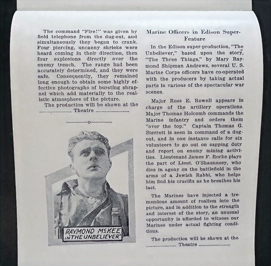 Miniatura: THE UNBELIEVER (1918) US Pressbook With Open Letter Pamphlet By George Kleine