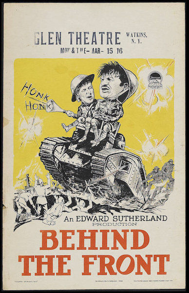BEHIND THE FRONT (1926) US Window Card