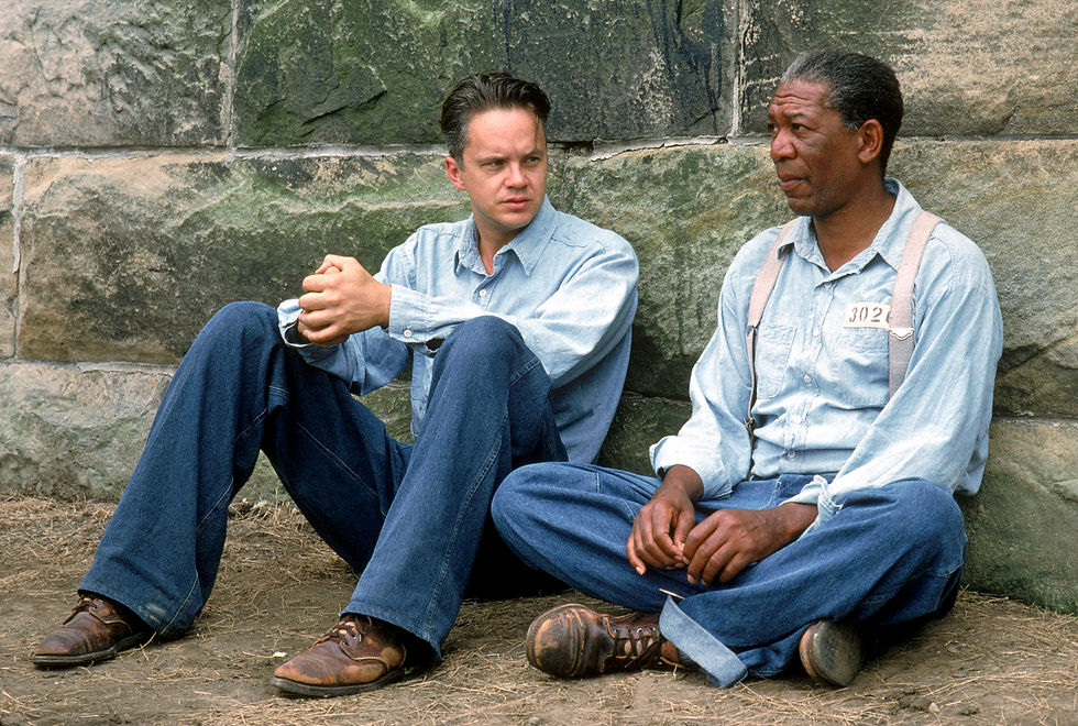 Tim Robbins and Morgan Freeman in The Shawshank Redemption