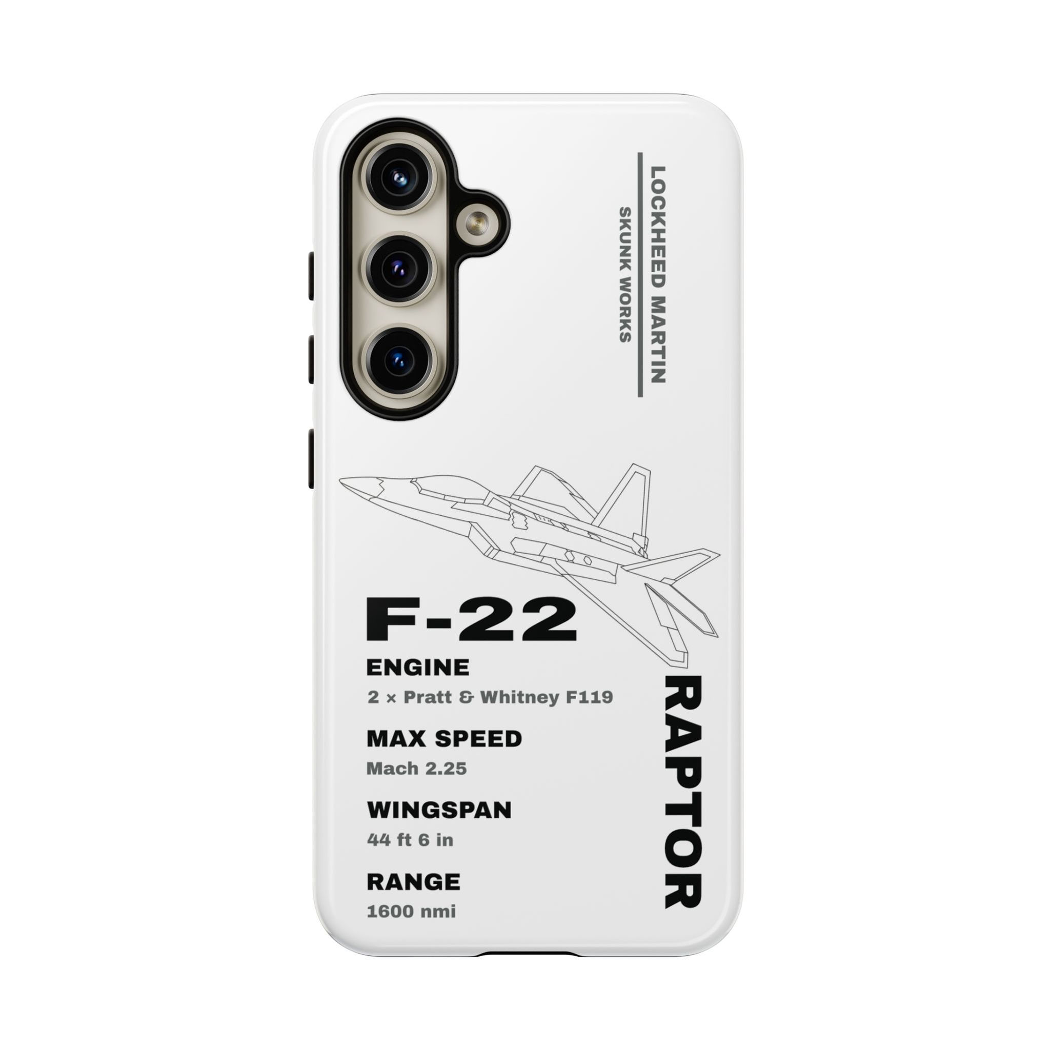 "F-22" White Case - Samsung