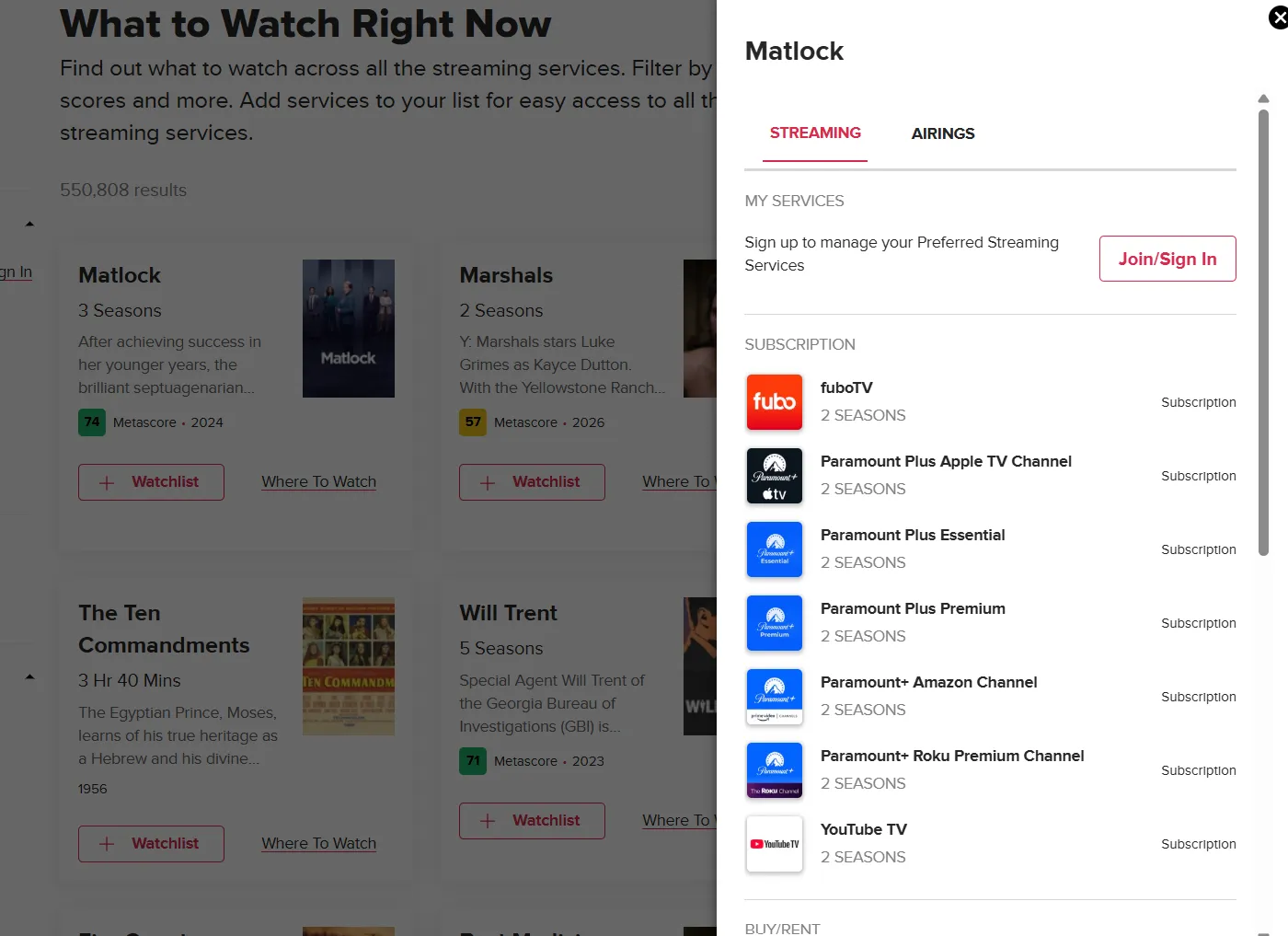 TVGuide OTT Streaming Guide Where to Watch
