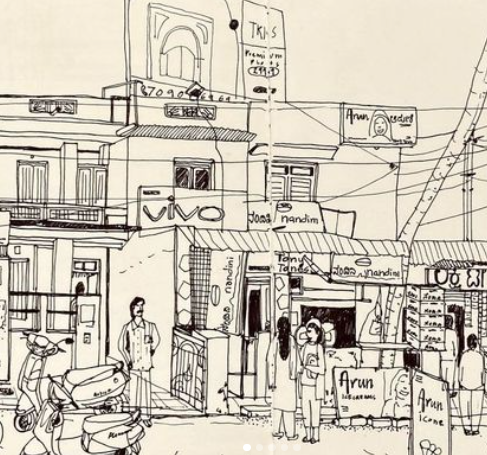 Mysore marketplace drawing