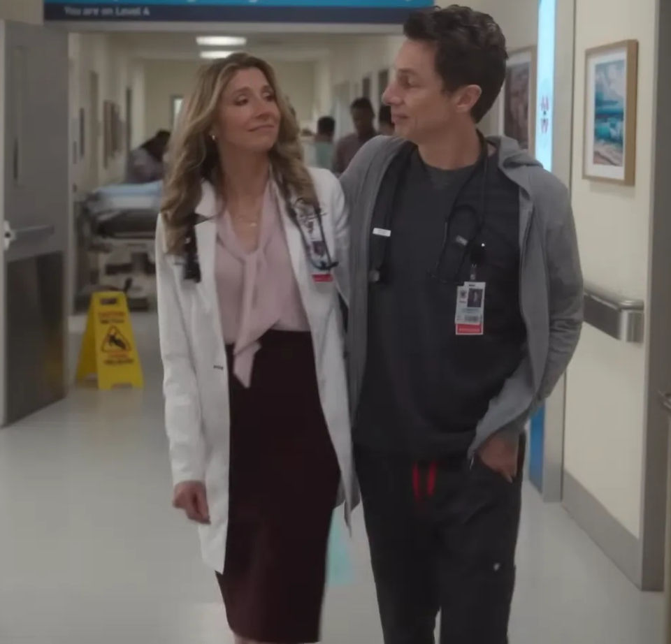 Sarah Chalke as Elliot and Zach Braff as J.D