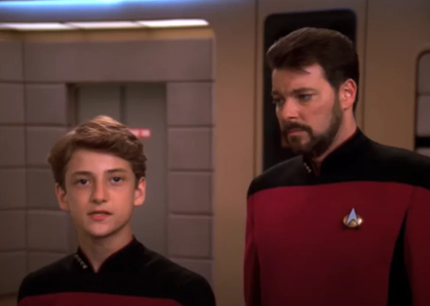 David Birkin playing the kid version of Captain Picard