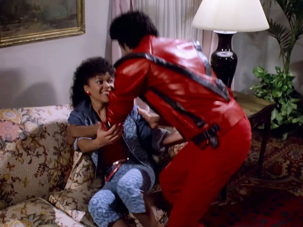 The back of the red jacket in Thriller
