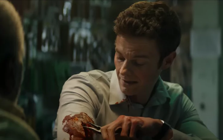 Nathan removing a bullet unphased in Novocaine Movie 2025