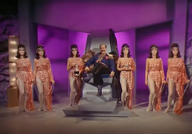Harry Mudd with his android women