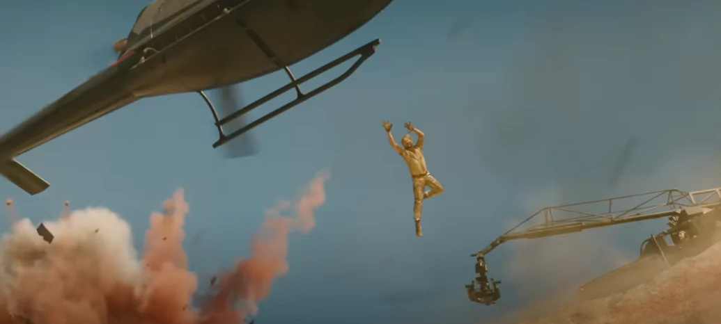 Chopper jump stunt in The Fall guy 2024 movie
