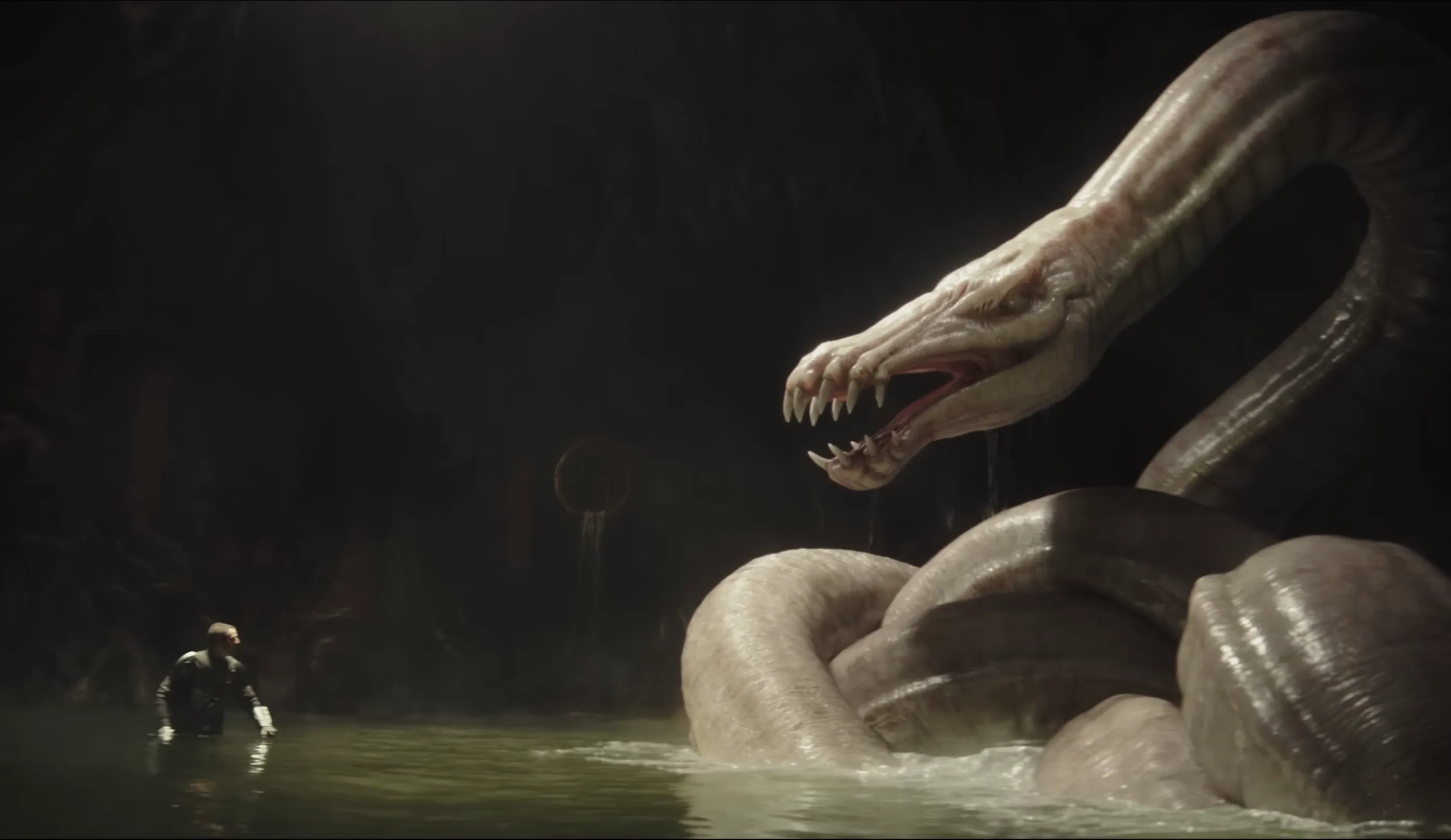 Dinn Djarin Fighting a Dragonsnake