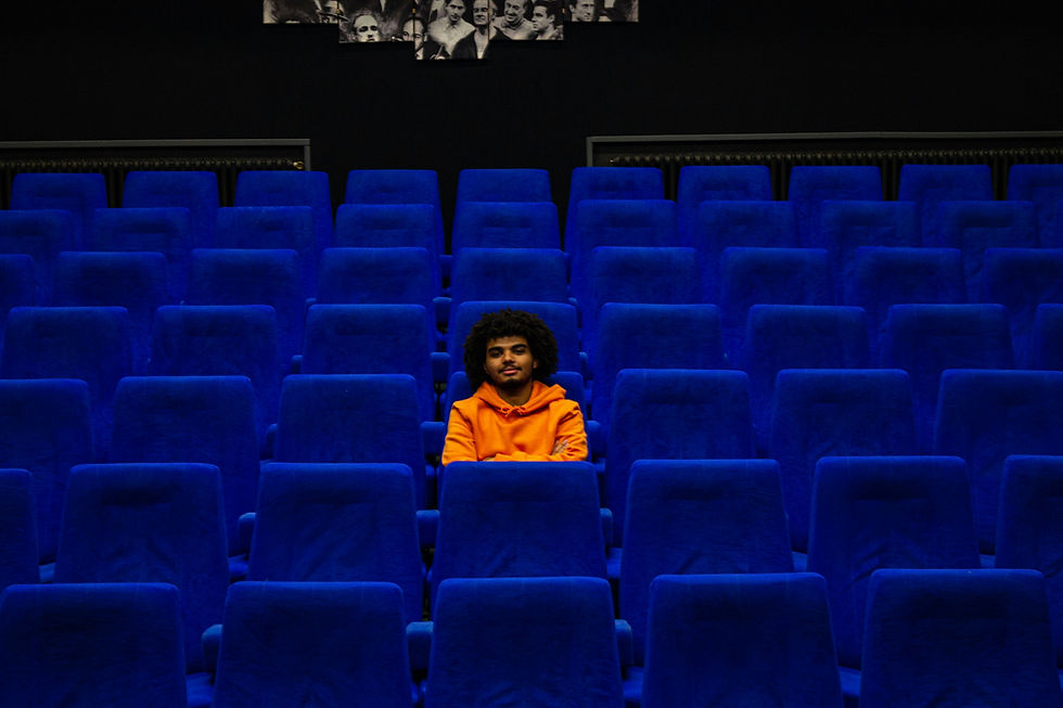 Watching a movie in the theater