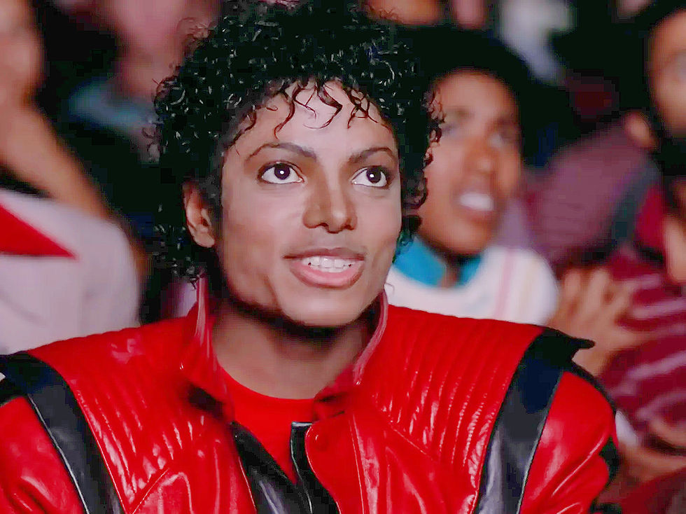 MJ in the theater with Michael Jackson's Iconic Thriller Look