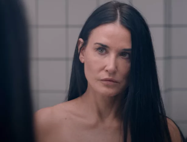 Demi Moore as Elisabeth Sparkle in The Substance Mubi Movie review