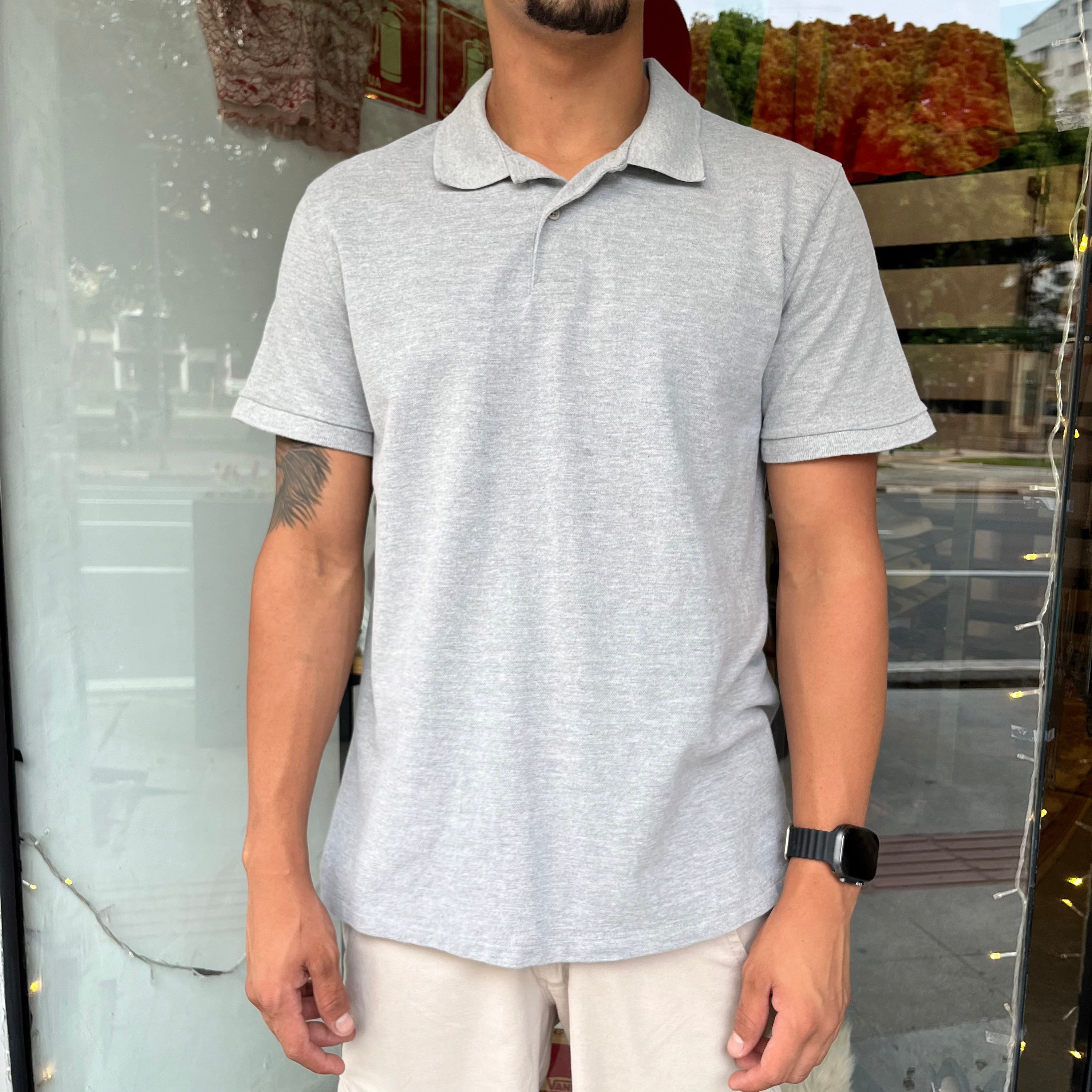 Camisa Polo Hering Cinza