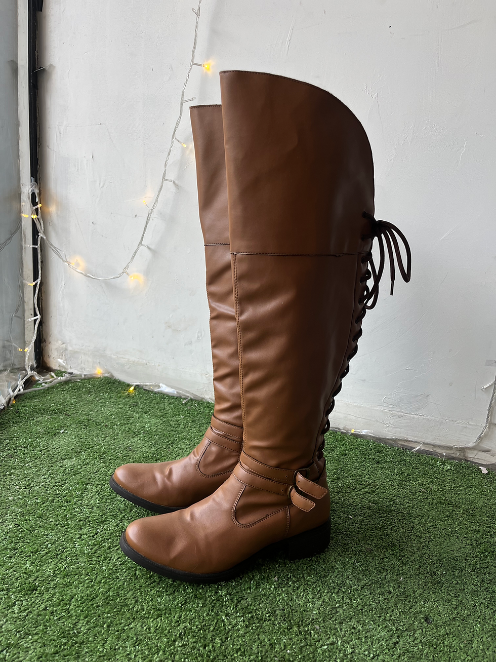 Miniatura: Back Lace Up Boots Caramel