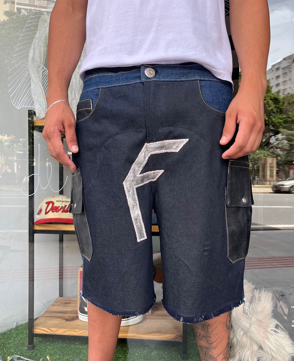 Miniatura: Upcycle Jeans Shorts Franka Cargo