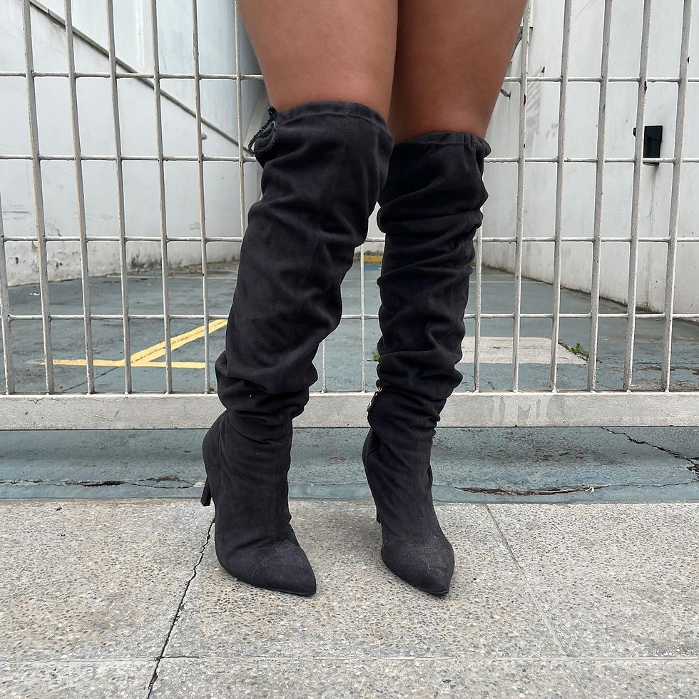 Miniatura: Bota Overknee Aveludada