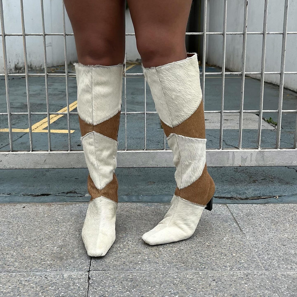 Miniatura: Bota Couro Pelinhos