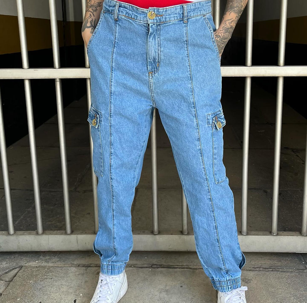 Miniatura: Calça Jeans Cargo Jogger