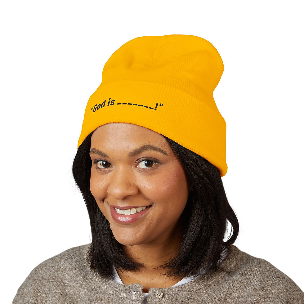 Thumbnail: God is___! Beanie, Inspirational Hat, Classic Cuffed Beanie, Custom Embroidery 