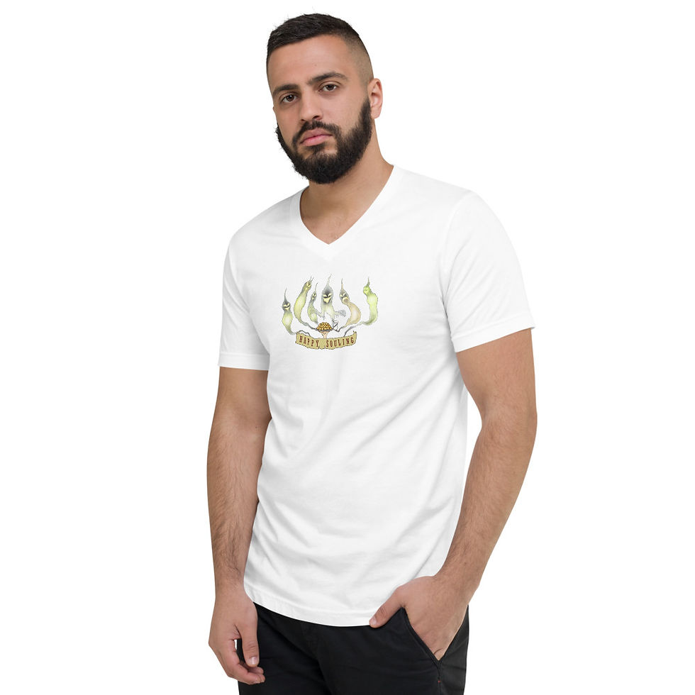 Thumbnail: SASA Happy Souling Unisex Short Sleeve V-Neck T-Shirt