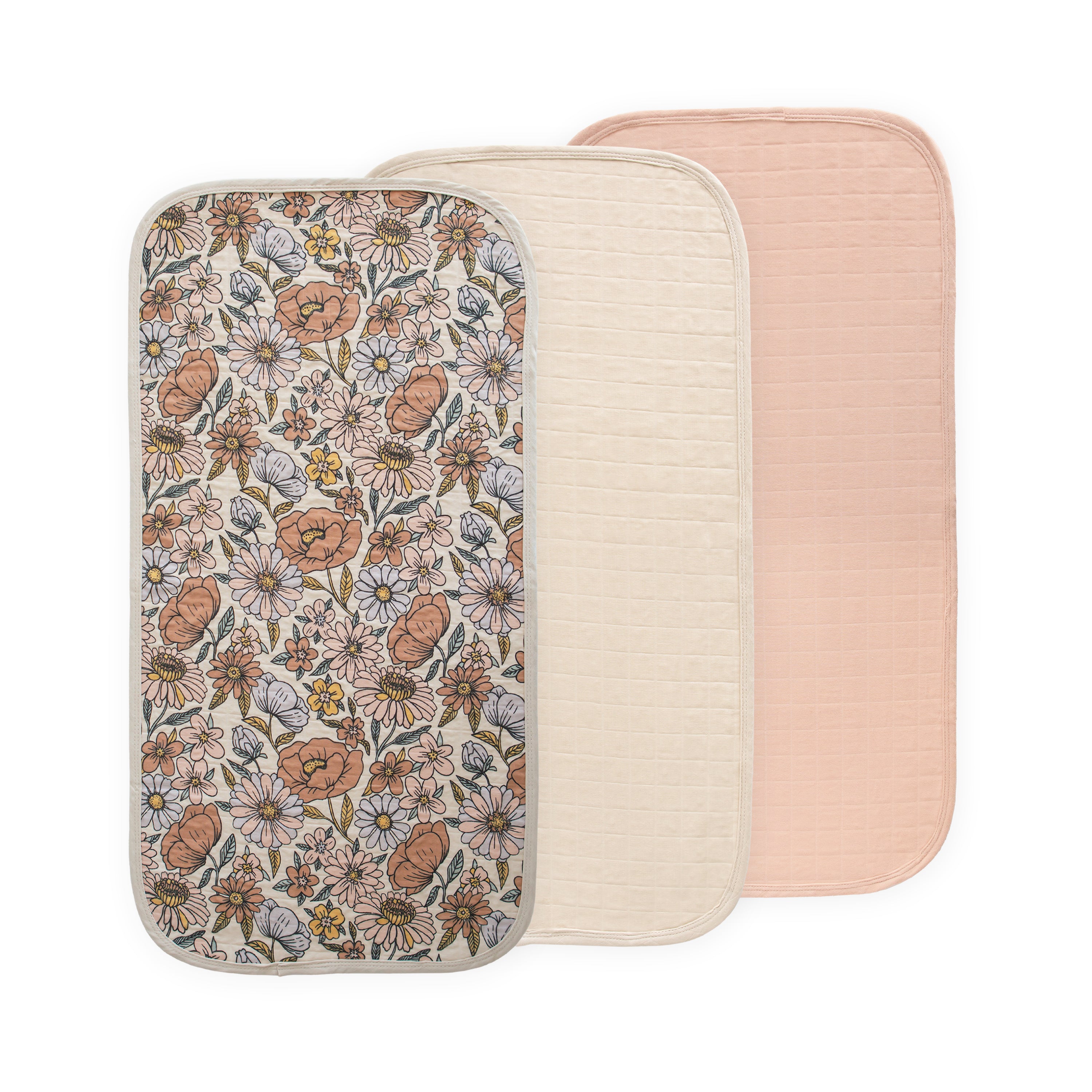 Mushie Changing-Pad Liners — Retro Flowers
