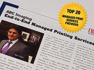 ABC Imaging Awarded Top Provider
of Managed Print Services