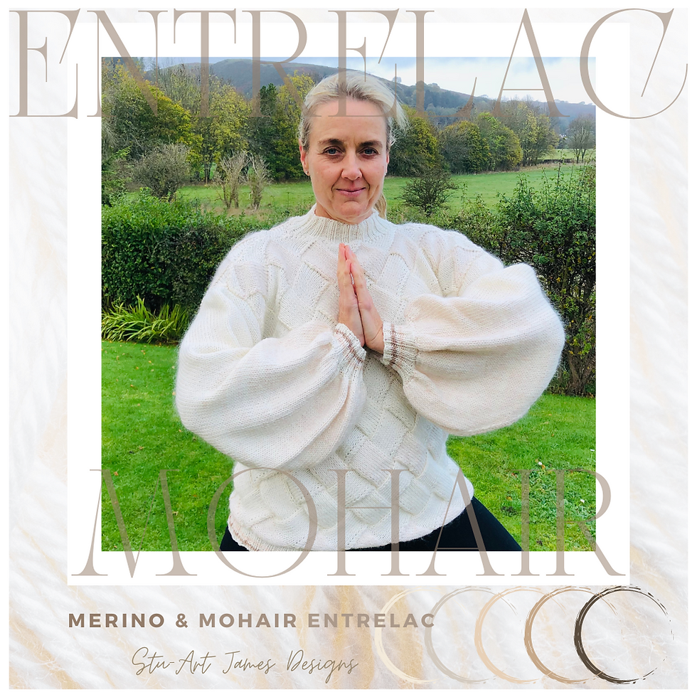 Thumbnail: Cream Merino and Mohair Entrelac Sweater