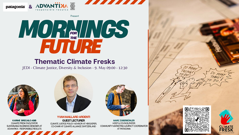Patagonia & AdvantiKA Mornings for the Future - Cl!mate Fresk by AdvantiKA