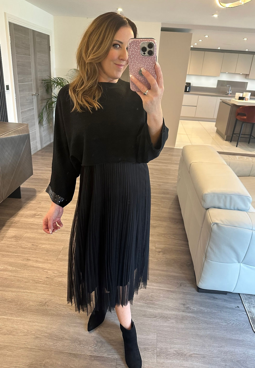 FELICITY JUMPER & PLEATED TULLE DRESS SET - BLACK