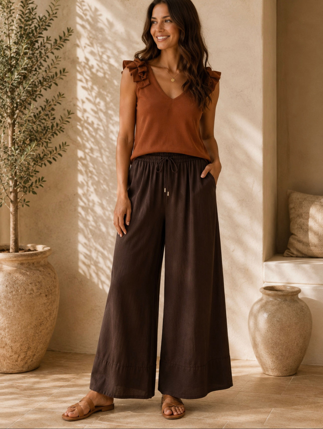 MAXINE TROUSERS IN CHOCOLATE