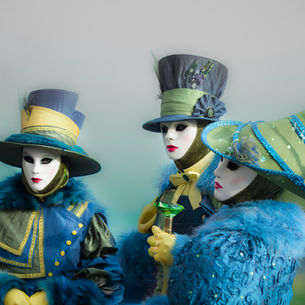 Italian carnival prints, Dramatic Venetian masquerade, colorful Venice carnival