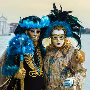 Italian carnival prints, Dramatic Venetian masquerade, colorful Venice carnival