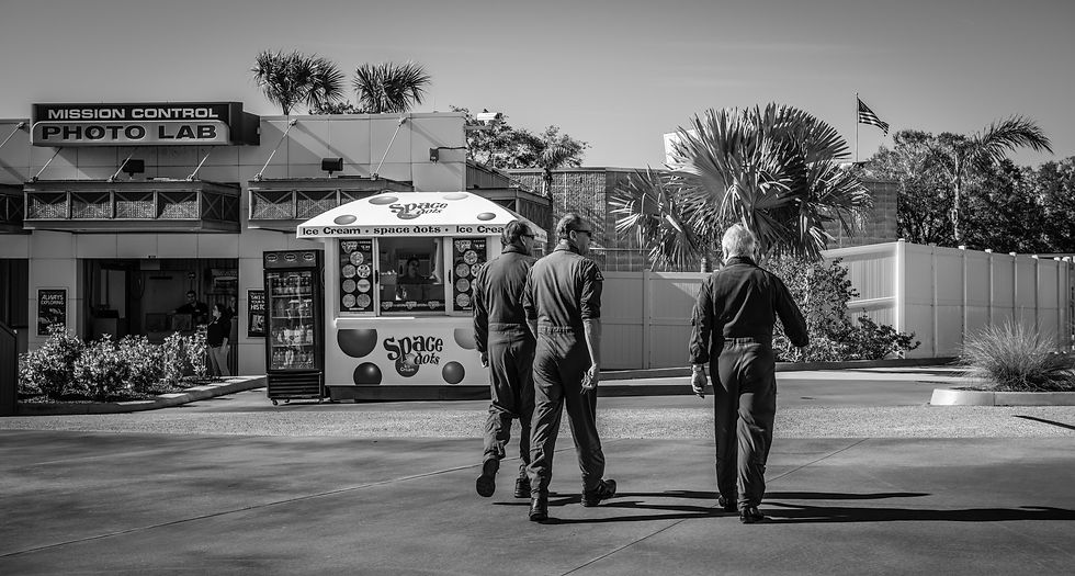 Astronauts walking the complex.  