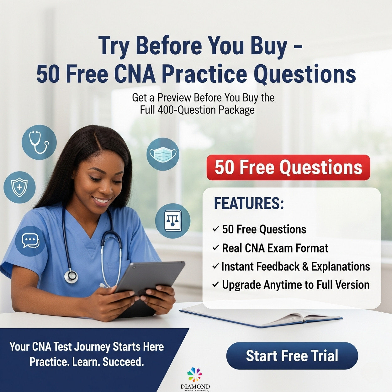 CNA Practice Test: Trial – 50 Essential Exam Questions | Diamond School ...