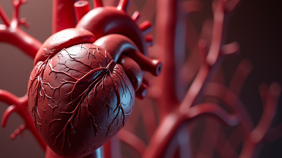 Close-up view of the human heart structure