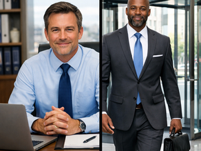 A split-image visual of two executives — one in a familiar office setting (representing the internal candidate) and one arriving through a glass lobby (representing the external hire) — to visually convey the binary nature of the decision.