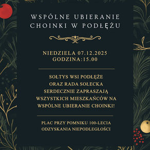 Wspólne ubieranie choinki w Podłężu