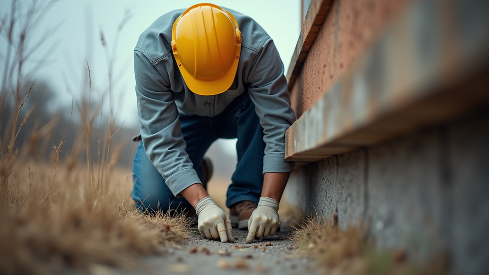 Eye-level view of technician performing grounding resistance test outdoors