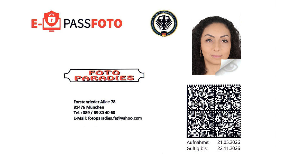 Biometrische E-Passfotos