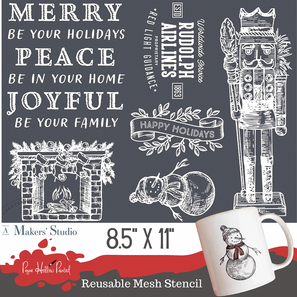 MERRY NUTCRACKER 8.5” x 11” A Maker’s Studio Reusable Mesh Stencil
