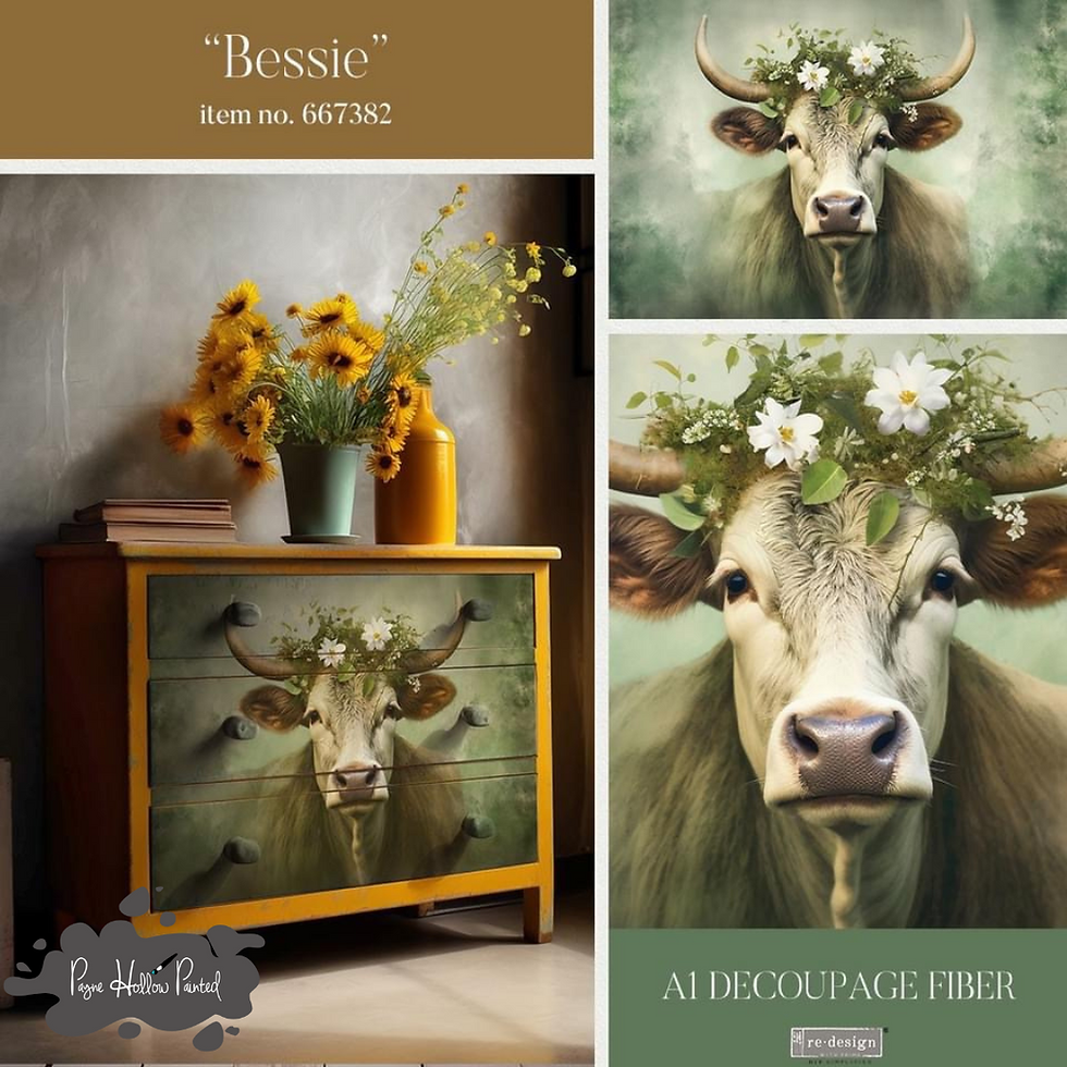 Thumbnail: BESSIE • A1 Fiber Paper • Redesign With Prima Decoupage Paper