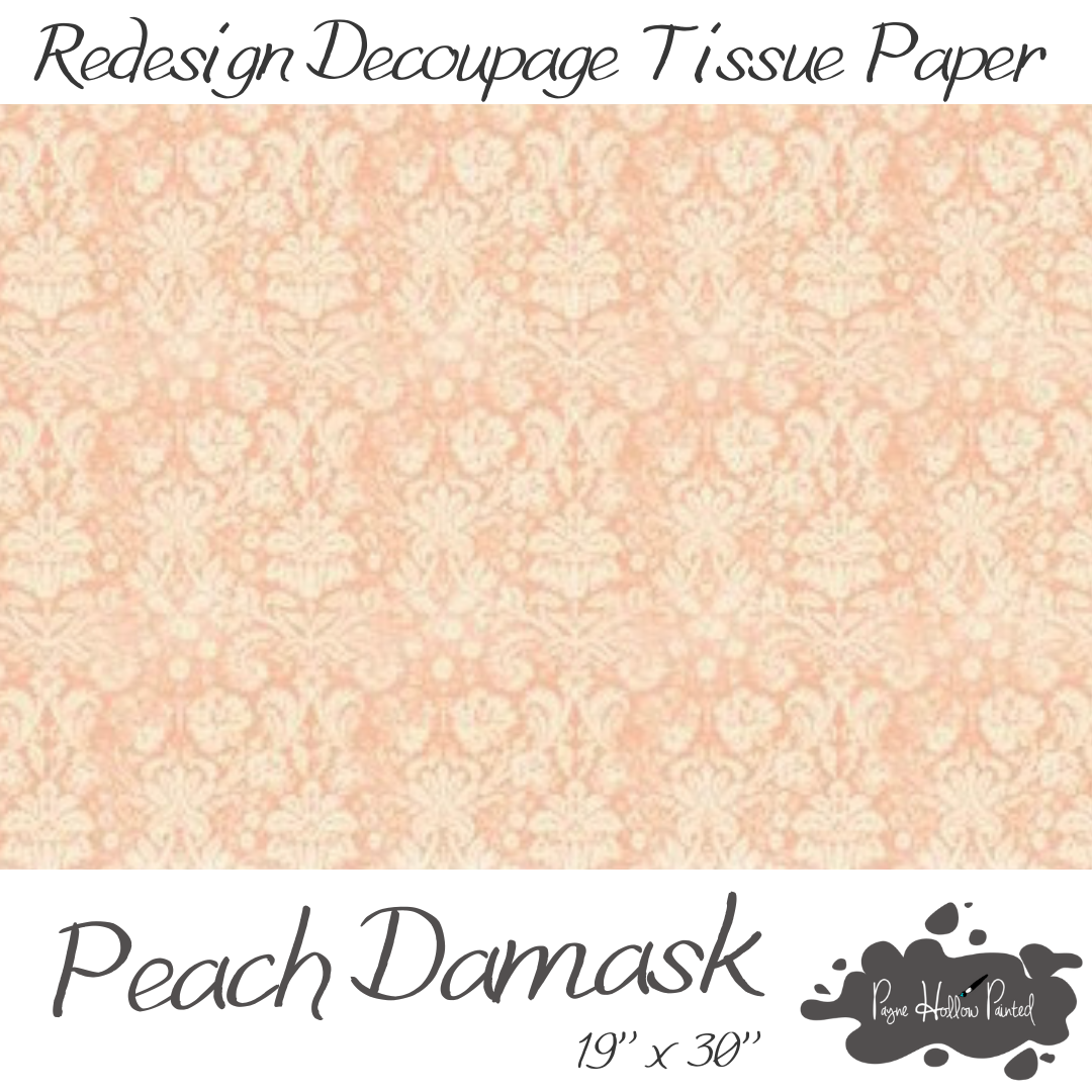 PEACH DAMASK • Fiber Paper • Redesign With Prima Decoupage Paper